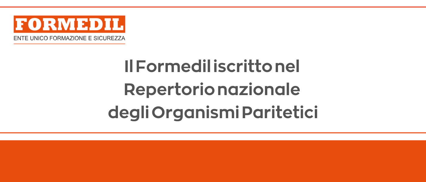 Il Formedil Iscritto Nel Repertorio Nazionale Degli Organismi ...